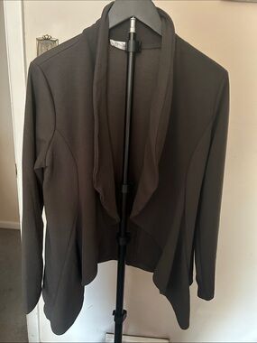 Doublju Black Draped Open-Front Blazer